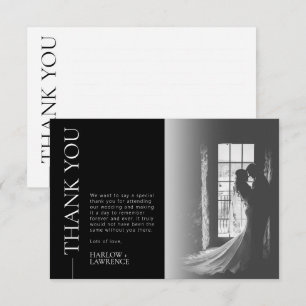 Classic Simple Wedding Foto Dankeschön Card Dankeskarte