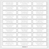 Classic Simple Wedding Guest Names Aufkleber (Blatt)