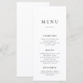 Classic Simple Wedding Menu Card Menükarte (Vorne/Hinten)