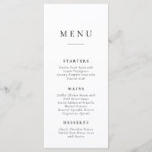 Classic Simple Wedding Menu Card Menükarte (Vorderseite)