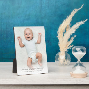Classic Simple White Gradient New Baby Foto Easel Fotoplatte