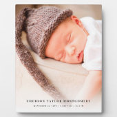 Classic Simple White Gradient New Baby Foto Easel Fotoplatte (Vorderseite)