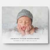 Classic Simple White Gradient New Baby Foto Easel Fotoplatte (Vorderseite)