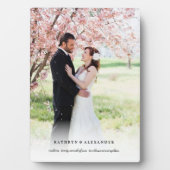 Classic Simple White Gradient Wedding Foto Easel Fotoplatte (Vorderseite)