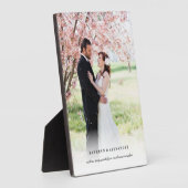 Classic Simple White Gradient Wedding Foto Easel Fotoplatte (Seite)
