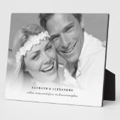 Classic Simple White Gradient Wedding Foto Easel Fotoplatte (Seite)