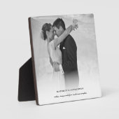 Classic Simple White Gradient Wedding Foto Easel Fotoplatte (Vorderseite)