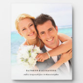 Classic Simple White Gradient Wedding Foto Easel Fotoplatte (Vorderseite)