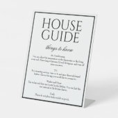 Classic Simple White House Guide Gästekonzept Sockelschild (Vorderseite)
