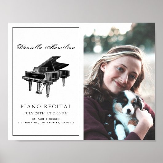 Classic Simple White Piano Erwägungsgrund Foto Pos Poster (Vorne)