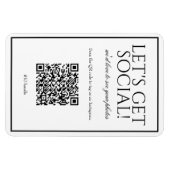 Classic Simple White QR Code Social Media Magnet (Horizontal)