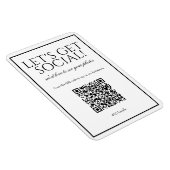 Classic Simple White QR Code Social Media Magnet (Rechte Seite)