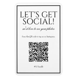 Classic Simple White QR Code Social Media Magnet
