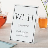 Classic Simple White Wi-Fi Guest Pedestal Sign Sockelschild (In Situ)