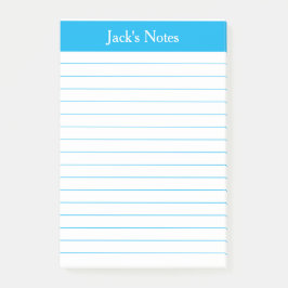Classic Sky Blue Lined Personalisiert Post-it Klebezettel