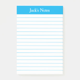 Classic Sky Blue Lined Personalisiert Post-it Klebezettel