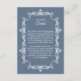 Classic Slate Blue Ornately Framed Wedding Begleitkarte