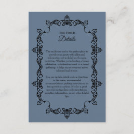 Classic Slate Blue Ornately Framed Wedding Begleitkarte