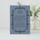 Classic Slate Blue Ornately Framed Wedding Begleitkarte (Stehend Vorderseite)