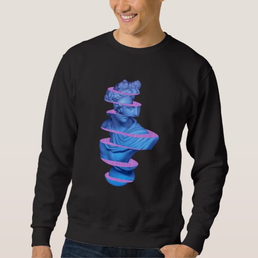 Classic Sliced Statue Funny Vaporwave Statue Meme Sweatshirt (Vorderseite)