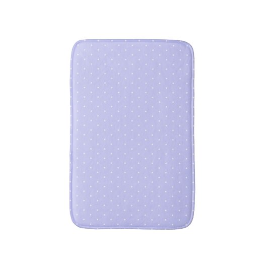 Classic Small Periwinkle White Polka Dots Muster Badematte (Vorderseite Vertikal)
