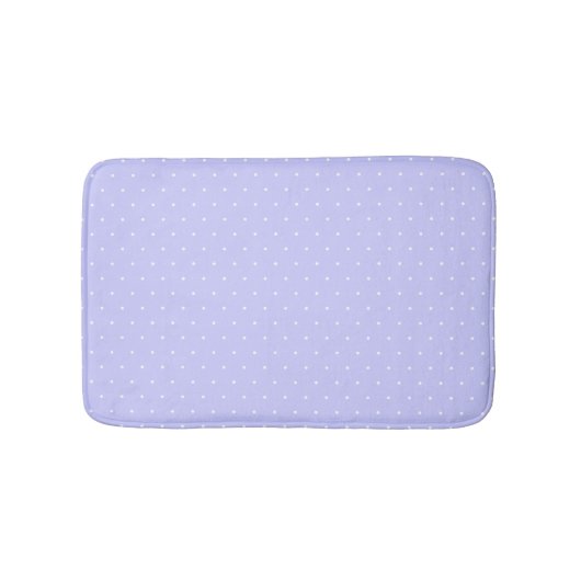 Classic Small Periwinkle White Polka Dots Muster Badematte (Vorderseite)
