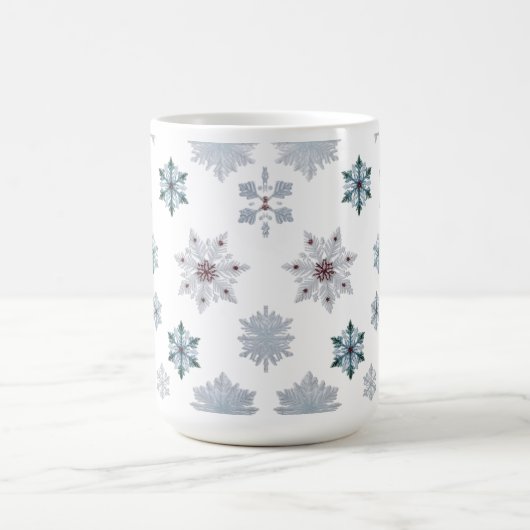 Classic Snowflake Silhouettes Pattern Christmas Kaffeetasse (Mittel)