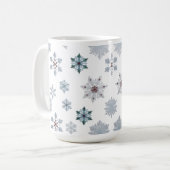 Classic Snowflake Silhouettes Pattern Christmas Kaffeetasse (Vorderseite Links)