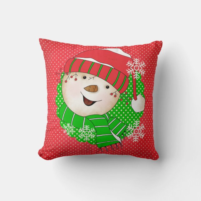 Classic Snowmen Holiday Kissen (Vorderseite)