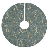 Classic Snowy Winter Forest Trees Art Pattern Polyester Weihnachtsbaumdecke (Vorderseite)