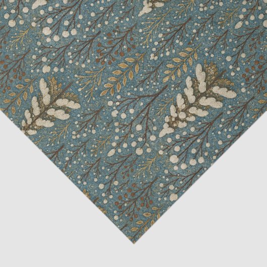 Classic Snowy Winter Forest Trees Art Pattern Seidenpapier (Detail)