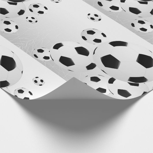 Classic Soccer Football Balls Flying Sports Geschenkpapier (Ecke)