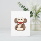 Classic Sock Monkey Postkarte (Stehend Vorderseite)