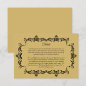 Classic Soft Gold Ornately Framed Wedding Begleitkarte (Vorne/Hinten)