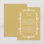 Classic Soft Gold Ornately Framed Wedding Begleitkarte (Vorne/Hinten)