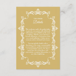 Classic Soft Gold Ornately Framed Wedding Begleitkarte