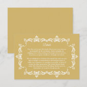 Classic Soft Gold Ornately Framed Wedding Begleitkarte (Vorne/Hinten)