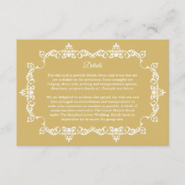 Classic Soft Gold Ornately Framed Wedding Begleitkarte