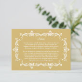 Classic Soft Gold Ornately Framed Wedding Begleitkarte (Stehend Vorderseite)
