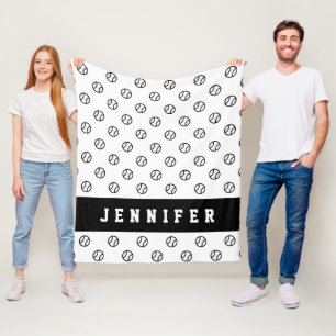 Classic Softball Baseball Tennis Balls Kinder Name Fleecedecke