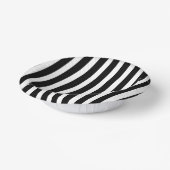 Classic Solid weiß und schwarz Streifen 7 Zoll Pappteller (Gewinkelt)