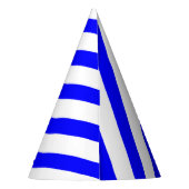 Classic Solid White and Blue Striped Stylish Partyhütchen (Rückseite)
