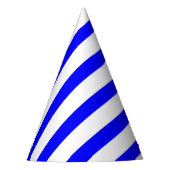 Classic Solid White and Blue Striped Stylish Partyhütchen (Vorderseite)