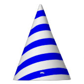 Classic Solid White and Blue Striped Stylish Partyhütchen (Rechts)