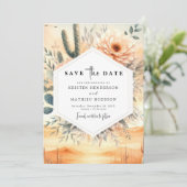 Classic Southern Cactus Wedding Save The Date (Stehend Vorderseite)