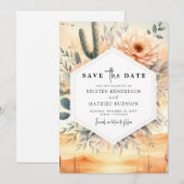 Classic Southern Cactus Wedding Save The Date (Vorne/Hinten)