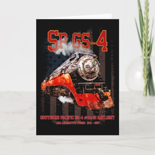 Classic Southern Pacific GS-4 Dampflokomotive Dankeskarte (Vorderseite)