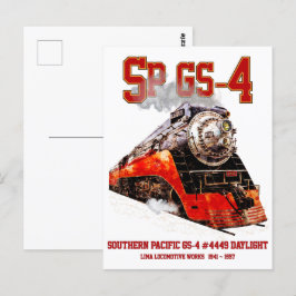 Classic Southern Pacific GS-4 Dampflokomotive Postkarte
