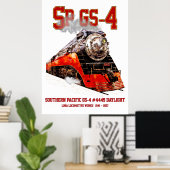 Classic Southern Pacific GS-4 Steam Locomotive Poster (Heimbüro)