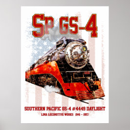 Classic Southern Pacific GS-4 Steam Locomotive Poster